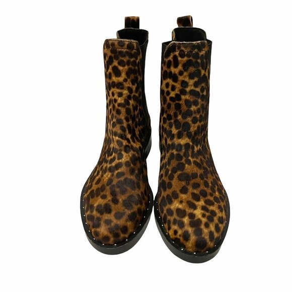 Rebecca Minkoff Women's Sabeen Too Calf Hair Leopard Print Pull On Bootie Sz 6.5 - Picture 4 of 10